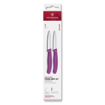 Sada nožů SWISS CLASSIC 8 cm, sada 2 ks, fialová, plast, Victorinox