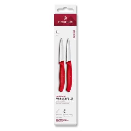 Sada nožů SWISS CLASSIC 8 cm, sada 2 ks, červená, plast, Victorinox