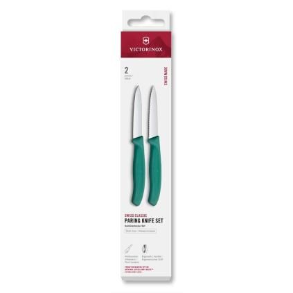 Sada nožů SWISS CLASSIC 8 cm, sada 2 ks, zelená, plast, Victorinox