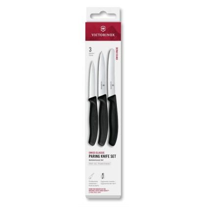 Sada nožů SWISS CLASSIC, sada 3 ks, černá, plast, Victorinox