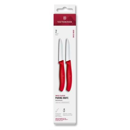 Sada nožů SWISS CLASSIC 8 cm, sada 2 ks, červená, plast, Victorinox