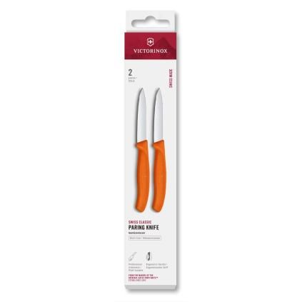 Sada nožů SWISS CLASSIC 8 cm, sada 2 ks, oranžová, plast, Victorinox