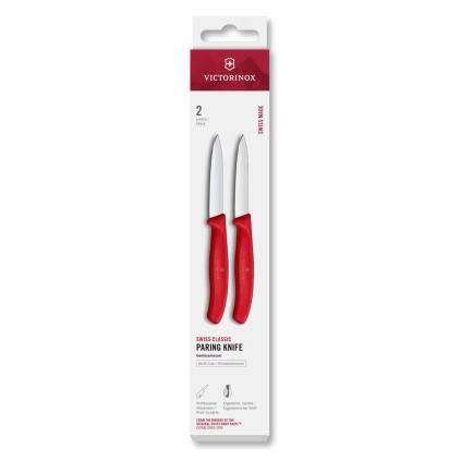 Sada nožů SWISS CLASSIC 8 cm, sada 2 ks, červená, plast, Victorinox