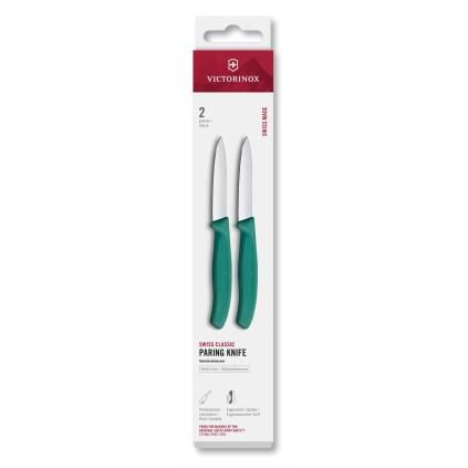 Sada nožů SWISS CLASSIC 8 cm, sada 2 ks, zelená, plast, Victorinox