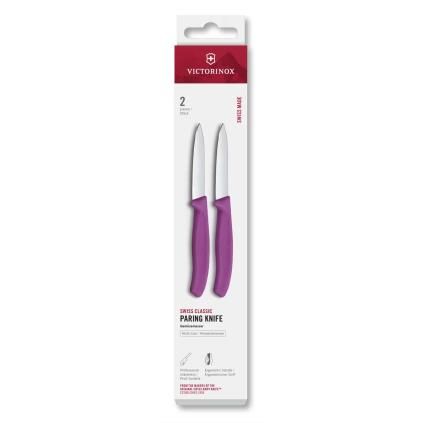 Sada nožů SWISS CLASSIC 8 cm, sada 2 ks, fialová, plast, Victorinox