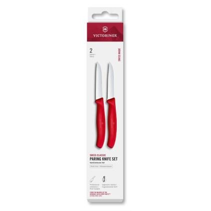 Sada nožů SWISS CLASSIC 8 cm, sada 2 ks, červená, plast, Victorinox