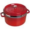 Kulatý hrnec, višňová O 26 cm s pařákem Staub