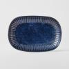 Servírovací talíř RIDGED INDIGO 19 x 13 cm, ovál, MIJ