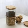 Box na potraviny PKV-005 800 ml, sklo / bambus, Pebbly