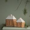 Svícen na čajovou svíčku GINGERBREAD LIGHTHOUSE 15,5 cm, hnědá, kamenina, Kähler