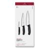 Sada nožů SWISS CLASSIC, sada 3 ks, černá, plast, Victorinox